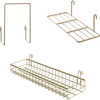 3 Pcs Gold Grid Basket with Hooks Bookshelf Display Shelf for Wall Grid Panel Wall Mount Organizer and Storage Shelf Rack for Ho
3 Pcs Gold Grid Basket with Hooks Bookshelf Display Shelf for Wall Grid Panel Wall Mount Organizer and Storage Shelf Rack for Ho