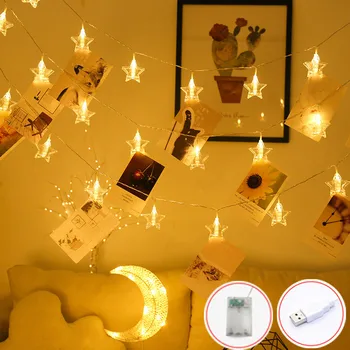 3M 20LED 6M 40LED Star Photo Clip LED String Lights Christmas Decor Led Lights Home Bedroom Wedding Party Wall Decoration Light
3M 20LED 6M 40LED Star Photo Clip LED String Lights Christmas Decor Led Lights Home Bedroom Wedding Party Wall Decoration Light