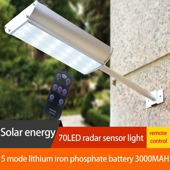 Outdoor Solar Light Mobile Sensor Microwave 70LED Solar Aluminum Alloy Outdoor Remote Control Waterproof Courtyard, Garden Light
Outdoor Solar Light Mobile Sensor Microwave 70LED Solar Aluminum Alloy Outdoor Remote Control Waterproof Courtyard, Garden Light