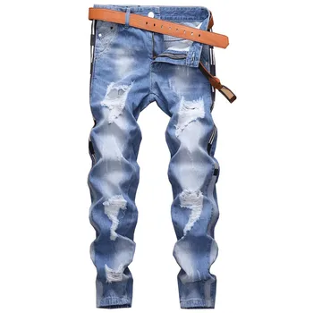 MORUANCLE Fashion Hi Street Destroyed Jeans Pants For Man Streetwear Ripped Denim Trousers With Holes Distressed Jeans Washed
MORUANCLE Fashion Hi Street Destroyed Jeans Pants For Man Streetwear Ripped Denim Trousers With Holes Distressed Jeans Washed