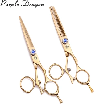 Hair Scissors 6" JP 440C Purple Dragon Gold Cutting Shears Thinning Scissors Hair Scissors Set Swivel Handle Barber Shop Z9019
Hair Scissors 6" JP 440C Purple Dragon Gold Cutting Shears Thinning Scissors Hair Scissors Set Swivel Handle Barber Shop Z9019