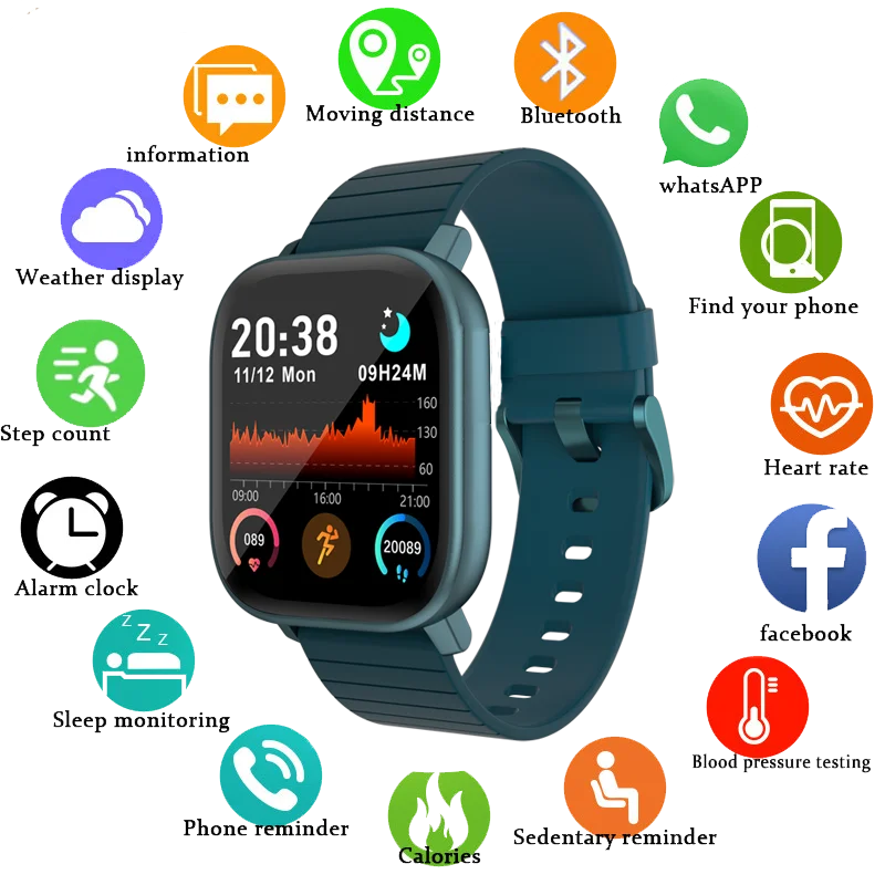 Smart Watch Women Men Smartwatch For Android IOS Smart Clock Fitness Tracker Heart Rate Blood Pressure Monitor M1 Smart Bracelet
Smart Watch Women Men Smartwatch For Android IOS Smart Clock Fitness Tracker Heart Rate Blood Pressure Monitor M1 Smart Bracelet
