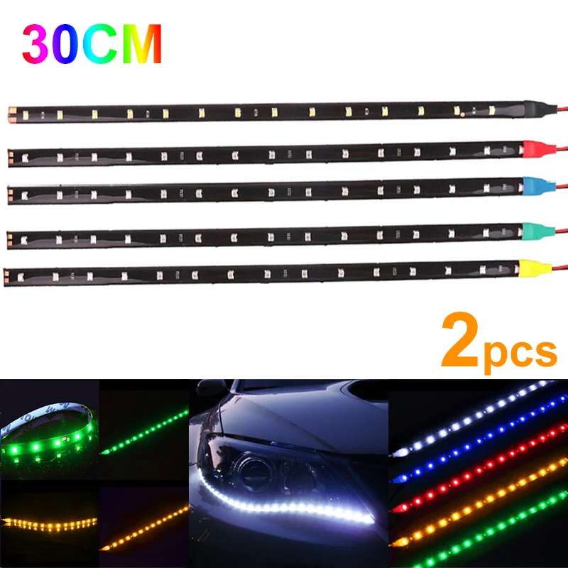 2Pcs 30cm Flexible Led DRL Strip Light Car Headlight Guide Strip Light Daytime Running Light White Blue Red Green Yellow DRL 12V
2Pcs 30cm Flexible Led DRL Strip Light Car Headlight Guide Strip Light Daytime Running Light White Blue Red Green Yellow DRL 12V