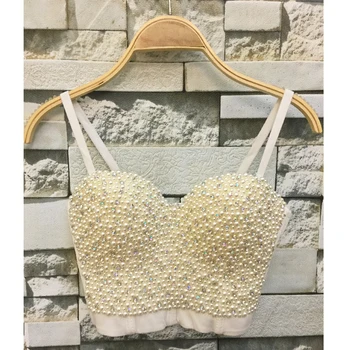 Sexy Pearls Cropped Tops Colored Rhinestones Top Women's Bustier Festive Clothes Plus Size
Sexy Pearls Cropped Tops Colored Rhinestones Top Women's Bustier Festive Clothes Plus Size