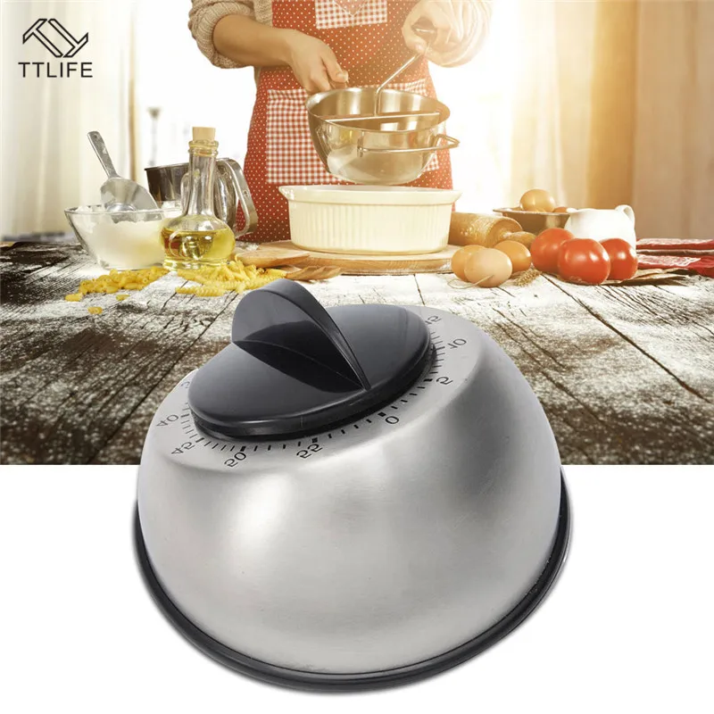 TTLIFE Stainless Steel Dome Shape Kitchen Timer 60-Minutes Countdown Mechanical Wind Up Alarm Clock Home Kitchen Cooking Tools
TTLIFE Stainless Steel Dome Shape Kitchen Timer 60-Minutes Countdown Mechanical Wind Up Alarm Clock Home Kitchen Cooking Tools