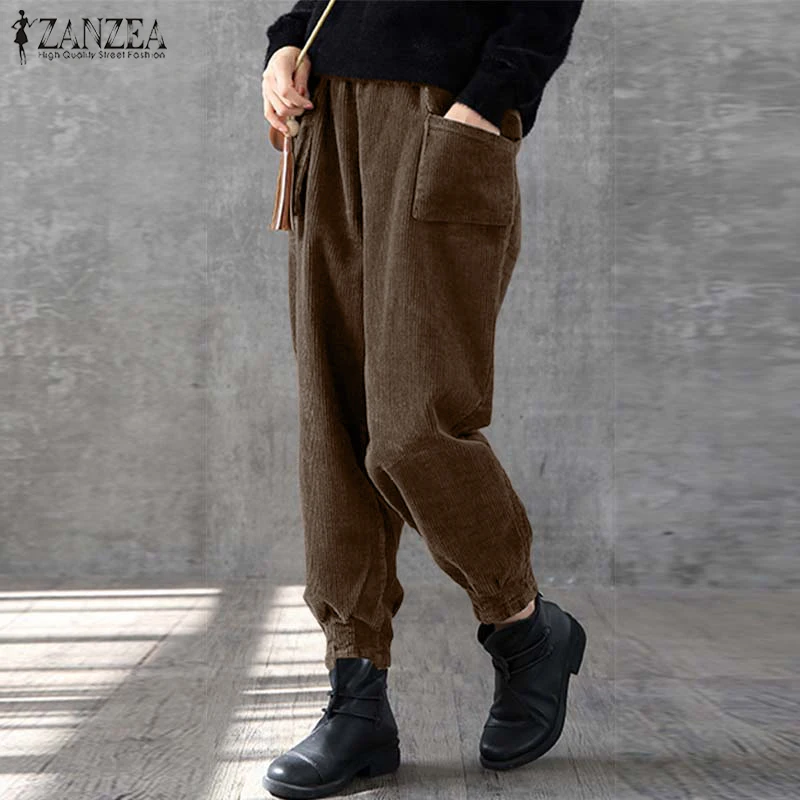 ZANZEA Vintage Women Harem Trouser Female 2019 Autumn Corduroy Pants Casual Straight Pants Winter High Waist Trousers Plus Size
ZANZEA Vintage Women Harem Trouser Female 2019 Autumn Corduroy Pants Casual Straight Pants Winter High Waist Trousers Plus Size