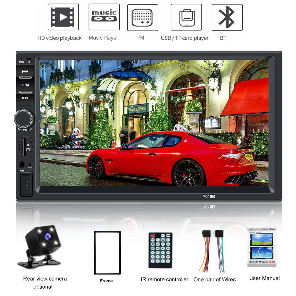 2 din Car Radio Bluetooth Multimedia Player HD 7" Touch Screen autoradio 2din auto audio Stereo MP5 USB TF FM view Camera
2 din Car Radio Bluetooth Multimedia Player HD 7" Touch Screen autoradio 2din auto audio Stereo MP5 USB TF FM view Camera