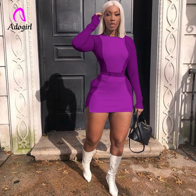 Purple Women Skirt Set Autumn Long Sleeve Tops Patchwork Mini Two Piece Matching Set Sexy Skinny Women Tracksuit White Outfits
Purple Women Skirt Set Autumn Long Sleeve Tops Patchwork Mini Two Piece Matching Set Sexy Skinny Women Tracksuit White Outfits