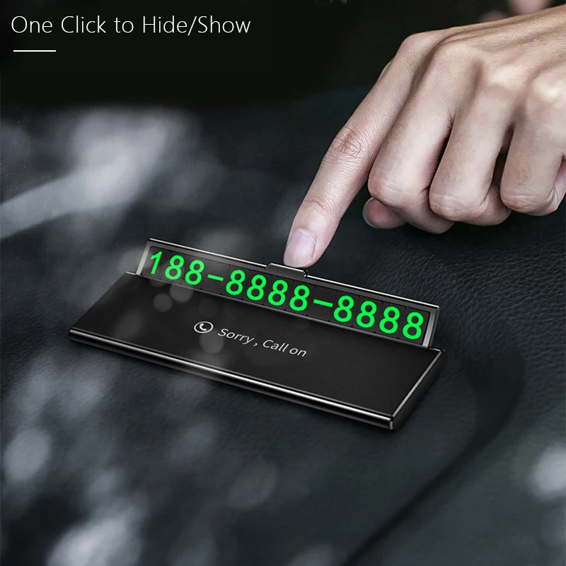 One-click hid Car Temporary Parking Card Phone Number Ultra-thin Drawer Hideable Luminous Telephone Number Plate car Accessories
One-click hid Car Temporary Parking Card Phone Number Ultra-thin Drawer Hideable Luminous Telephone Number Plate car Accessories