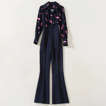 HIGH QUALITY New 2020 Stylish Women's shirt Collar Long sleeve Button Floral Print Boot Cut Long Jumpsuits
HIGH QUALITY New 2020 Stylish Women's shirt Collar Long sleeve Button Floral Print Boot Cut Long Jumpsuits