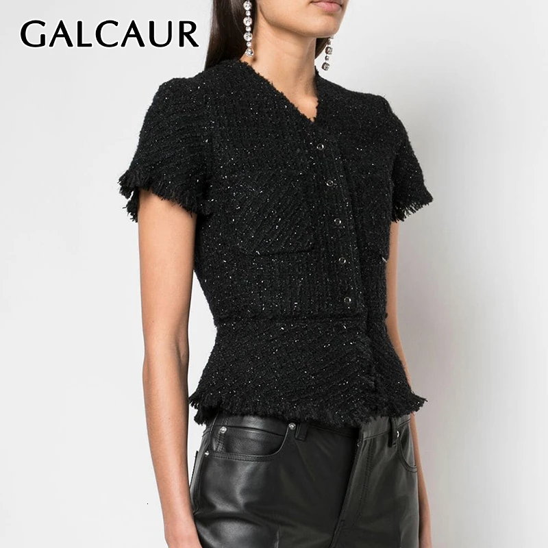 GALCAUR Autumn Kitting Women's Jacket V Neck Short Sleeve High Waist Cardigans Streetwear Style Female Coat 2019 Fashion Tide
GALCAUR Autumn Kitting Women's Jacket V Neck Short Sleeve High Waist Cardigans Streetwear Style Female Coat 2019 Fashion Tide