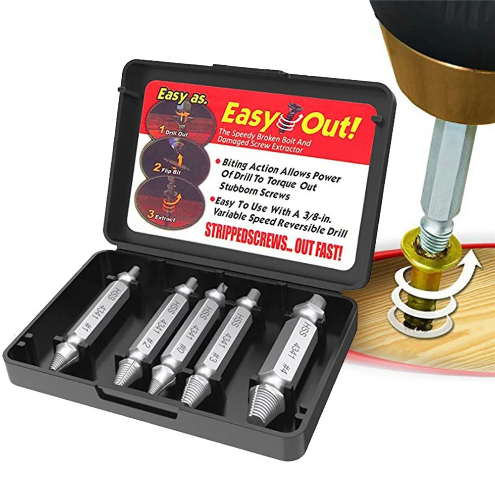 5 Pcs Damaged Screw Extractor Set Damaged Screw And Bolt Exctractor Set Broken Screws Removing the Damaged Bolts Drill Bits
5 Pcs Damaged Screw Extractor Set Damaged Screw And Bolt Exctractor Set Broken Screws Removing the Damaged Bolts Drill Bits