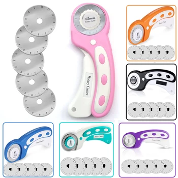 LMDZ 45mm Rotary Cutter With 5 Blades Leather Cutting Tools Fabric Cutter Set For DIY Patchwork Sewing Quilting
LMDZ 45mm Rotary Cutter With 5 Blades Leather Cutting Tools Fabric Cutter Set For DIY Patchwork Sewing Quilting