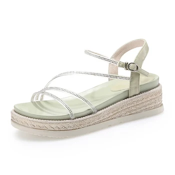 Women Sandals Wedge Platform Espadrille Heel Open Toe Summer Platform Ankle Strappy Crystal-Encrusted Flat Sandals Stylish 2020
Women Sandals Wedge Platform Espadrille Heel Open Toe Summer Platform Ankle Strappy Crystal-Encrusted Flat Sandals Stylish 2020