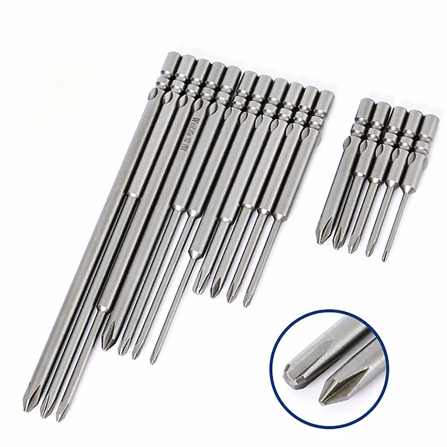 

1set Magnetic Cross Phillips Bits Batch Head 60mm PH00 PH0 PH1 PH2 Screwdriver Bit Electric Drill Bit Hand Tool 4mm Round Shank