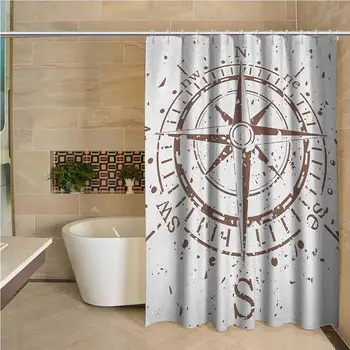 Compass Precision Custom Shower Curtain Retro Tainted and Splashed Paint on a Voyage Windrose Discovery Theme Vintage Art Design
Compass Precision Custom Shower Curtain Retro Tainted and Splashed Paint on a Voyage Windrose Discovery Theme Vintage Art Design