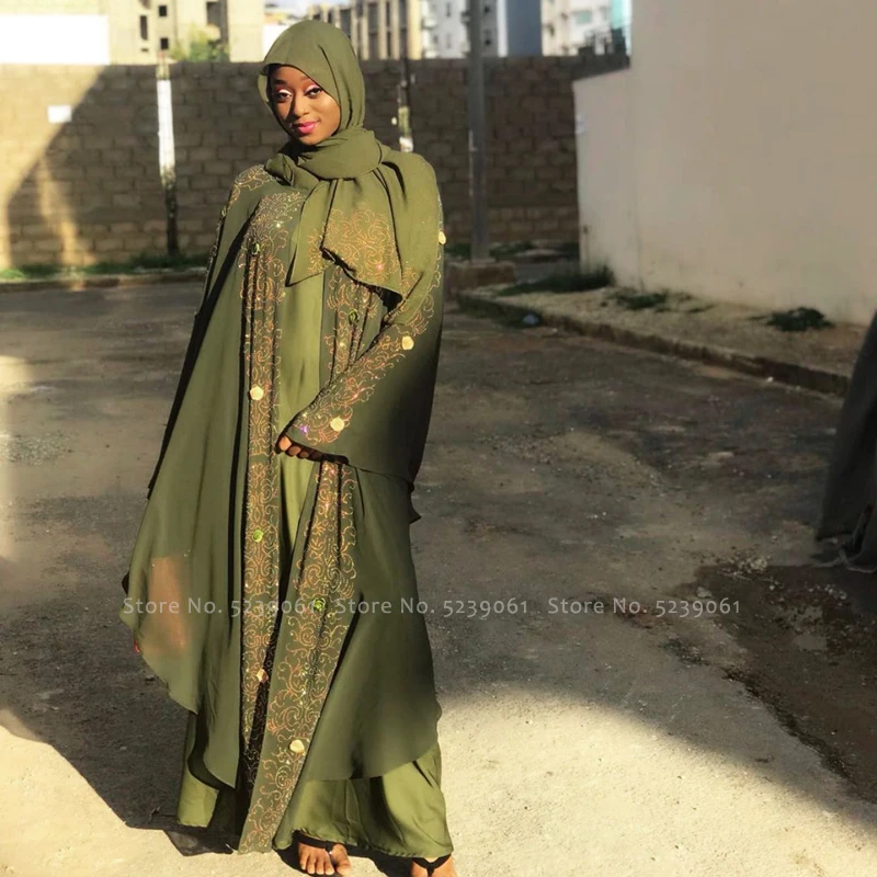 Женское мусульманское платье-шарф абайя Дубайский хиджаб турецкий кафтан одежда