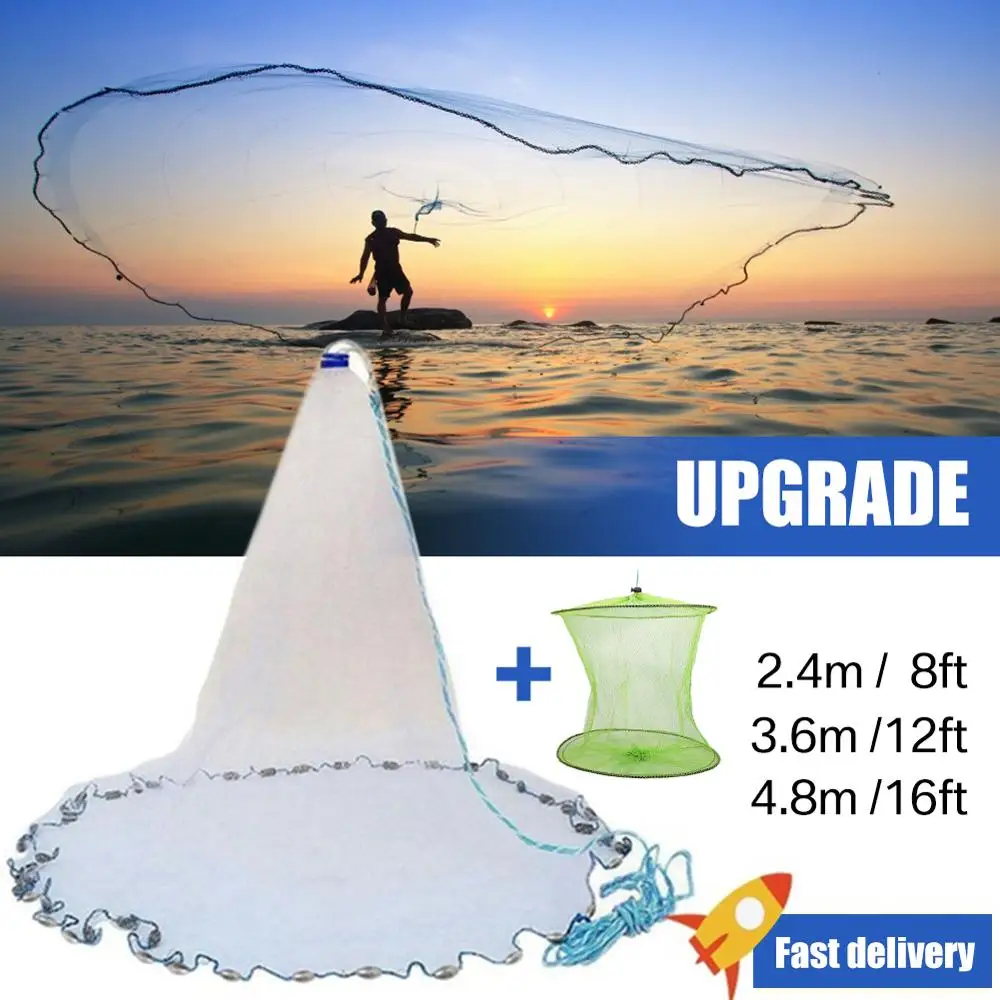 Yeahmart Finefish Cast Net Fishing Network Fly Hand Cast Net Outdoor Throw Catch Fishing Net Tool Gill net Nylon High Quality
Yeahmart Finefish Cast Net Fishing Network Fly Hand Cast Net Outdoor Throw Catch Fishing Net Tool Gill net Nylon High Quality