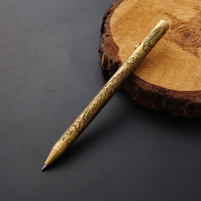 New Brass Signature Pen Press Broken Window Spring Button Type Engraving Pen 
New Brass Signature Pen Press Broken Window Spring Button Type Engraving Pen