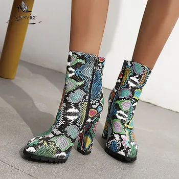 Sgesvier Winter 2020 Trendy Booties Woman Snake Print High Heels Boots Women Silver Yellow Block Heel Womens Boots Ankle Shoes
Sgesvier Winter 2020 Trendy Booties Woman Snake Print High Heels Boots Women Silver Yellow Block Heel Womens Boots Ankle Shoes