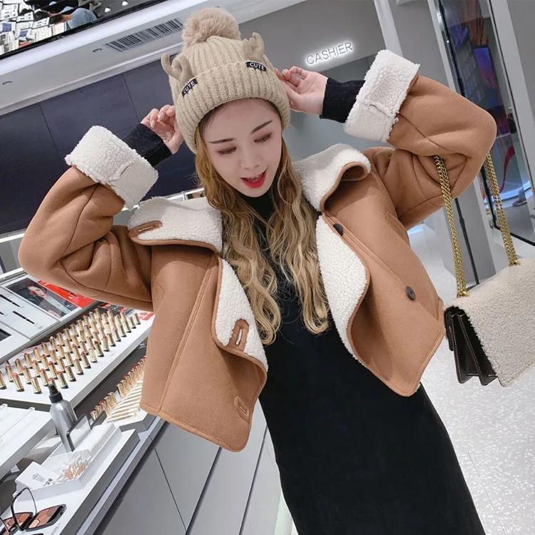In The Autumn and Winter It Is An Integrated Coat Retro Port-flavor Short-style Plush Outer Single Breasted Winter Coat Women
In The Autumn and Winter It Is An Integrated Coat Retro Port-flavor Short-style Plush Outer Single Breasted Winter Coat Women