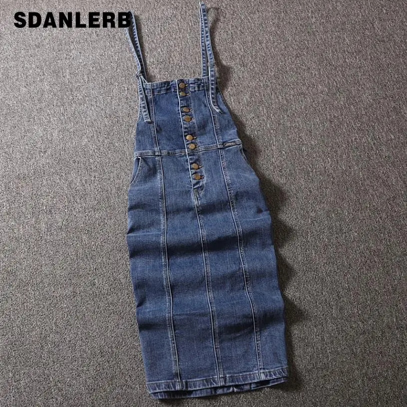 2019 Autumn New Preppy Style Spaghetti Strap Dress Women Single Breasted Casual Split Jeans Dress
2019 Autumn New Preppy Style Spaghetti Strap Dress Women Single Breasted Casual Split Jeans Dress