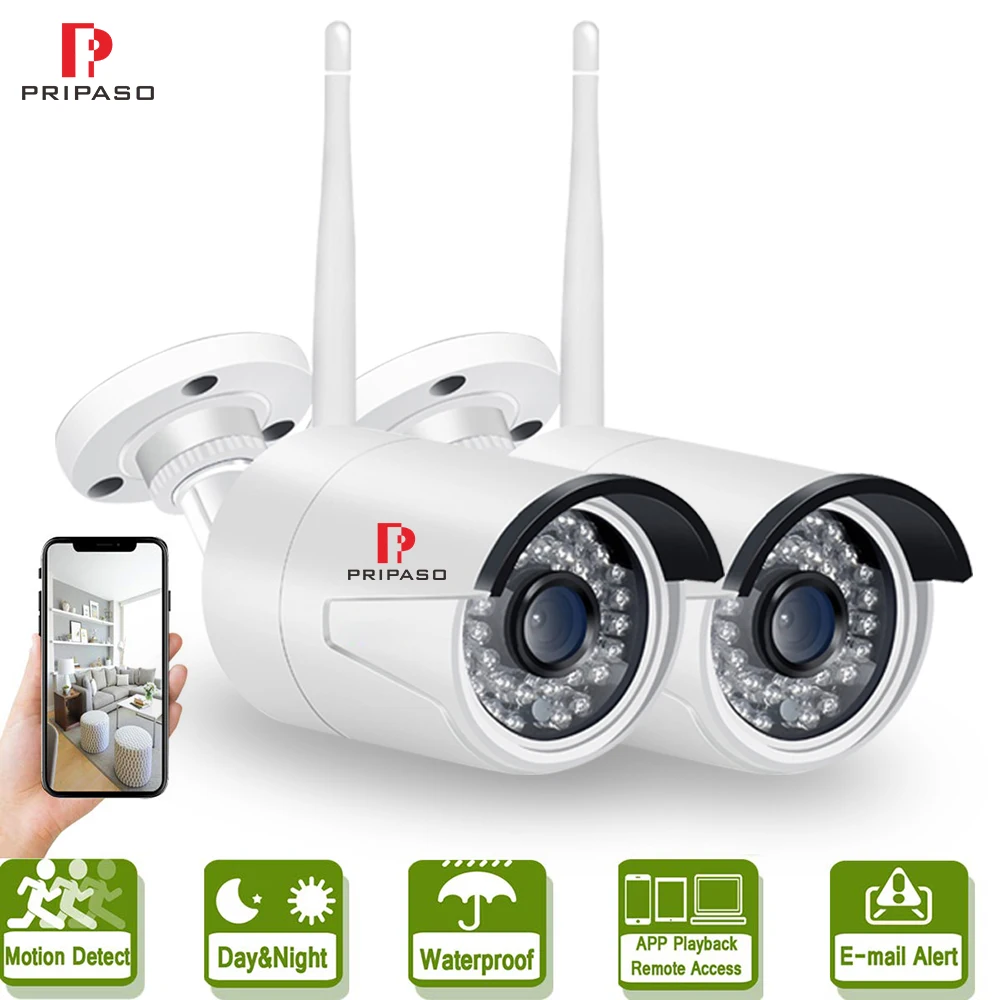 2pcs/lot IP Bullet Cameras Outdoor WiFi Camera 1080P HD Night Vision Home CCTV Surveillance System Support 64GB SD Card For Pet
2pcs/lot IP Bullet Cameras Outdoor WiFi Camera 1080P HD Night Vision Home CCTV Surveillance System Support 64GB SD Card For Pet