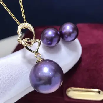 D216 Fine Jewelry 18K Gold Natural Fresh Water Purple Pearl 7-13mm Female's Jewelry Sets for Women FIne Jewelry Sets
D216 Fine Jewelry 18K Gold Natural Fresh Water Purple Pearl 7-13mm Female's Jewelry Sets for Women FIne Jewelry Sets