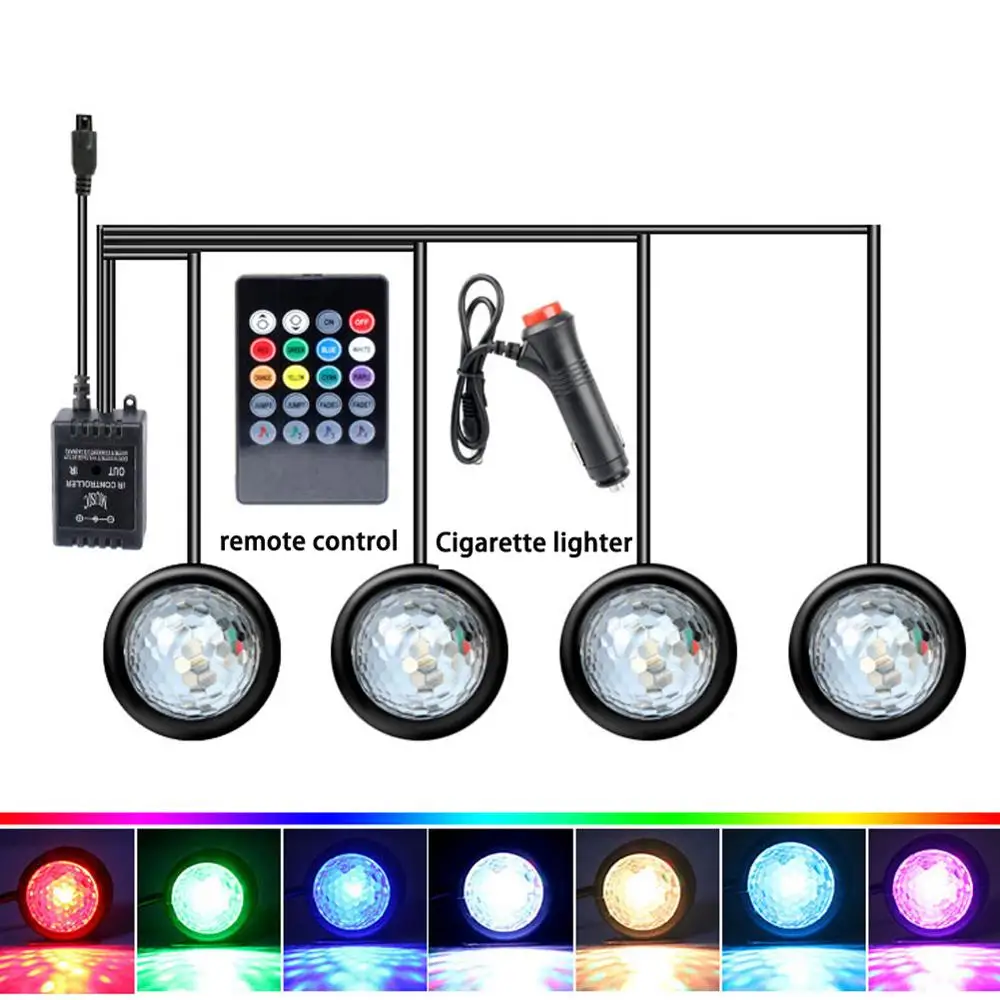 4 Pcs 5/12V Car RGB LED Lights Car Interior Decorative Lamp With Remote Control Multiple Modes Atmosphere Lantern
4 Pcs 5/12V Car RGB LED Lights Car Interior Decorative Lamp With Remote Control Multiple Modes Atmosphere Lantern