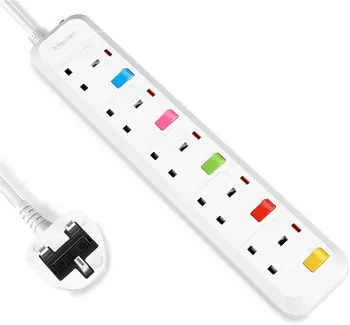 Mscien Multi Scokets Power Strip Individually Switched 5 Way Surge Protected Power Strip Wall Mountable Extension Cord 1.8M
Mscien Multi Scokets Power Strip Individually Switched 5 Way Surge Protected Power Strip Wall Mountable Extension Cord 1.8M