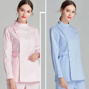 Long Sleeve Side Opening Scrub Top Women Fashion Medical Uniforms Stand Collar Clinic Dentist Coat with Adjustable Waist Belts
Long Sleeve Side Opening Scrub Top Women Fashion Medical Uniforms Stand Collar Clinic Dentist Coat with Adjustable Waist Belts