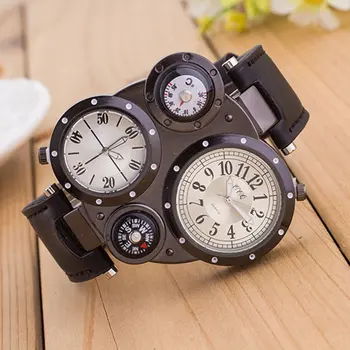 Carlota Punk Style Dual Movement Leather Men's Watch Outdoor Sports Thermometer Compass Quartz Watch Dual Movement Outdoor
Carlota Punk Style Dual Movement Leather Men's Watch Outdoor Sports Thermometer Compass Quartz Watch Dual Movement Outdoor