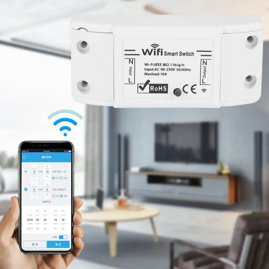 Intelligent WIFI On/Off Switch Universal Breaker Wireless Remote Control Timing Switch Household AC 90-250V
Intelligent WIFI On/Off Switch Universal Breaker Wireless Remote Control Timing Switch Household AC 90-250V