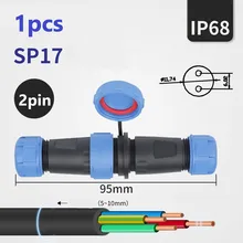SP17 IP68 Waterproof Connector 2/3/4/5/7/9pin Welding Cable Male Plug Female Socket Adapter Wire To Board Panel Mount Connector
SP17 IP68 Waterproof Connector 2/3/4/5/7/9pin Welding Cable Male Plug Female Socket Adapter Wire To Board Panel Mount Connector