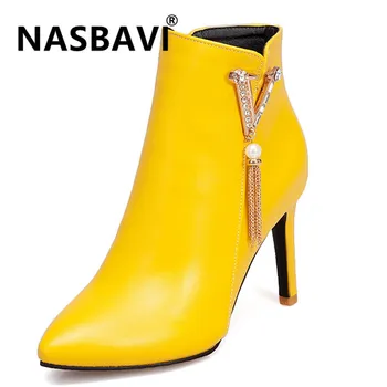 NASBAVI new PU fashion sweet Europe and America Boots Pointed high heel fine heel rhinestone tassel winter ankle boots women 
NASBAVI new PU fashion sweet Europe and America Boots Pointed high heel fine heel rhinestone tassel winter ankle boots women