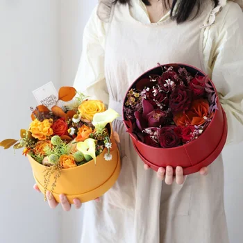 Leather Flower Box Round Hug Bucket With Lid Florist Rose Flower Packaging Wrapping Box For Wedding Decor Valentines Gifts Bags
Leather Flower Box Round Hug Bucket With Lid Florist Rose Flower Packaging Wrapping Box For Wedding Decor Valentines Gifts Bags