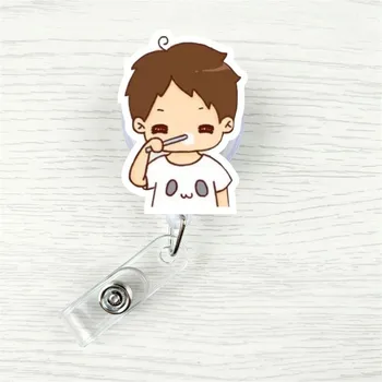 Mini grey cat Retractable Badge Reel Pull Key Cartoon brush teeth boy Name Card ID Badge Holder Cute Buckle Name Tag Card Holder
Mini grey cat Retractable Badge Reel Pull Key Cartoon brush teeth boy Name Card ID Badge Holder Cute Buckle Name Tag Card Holder