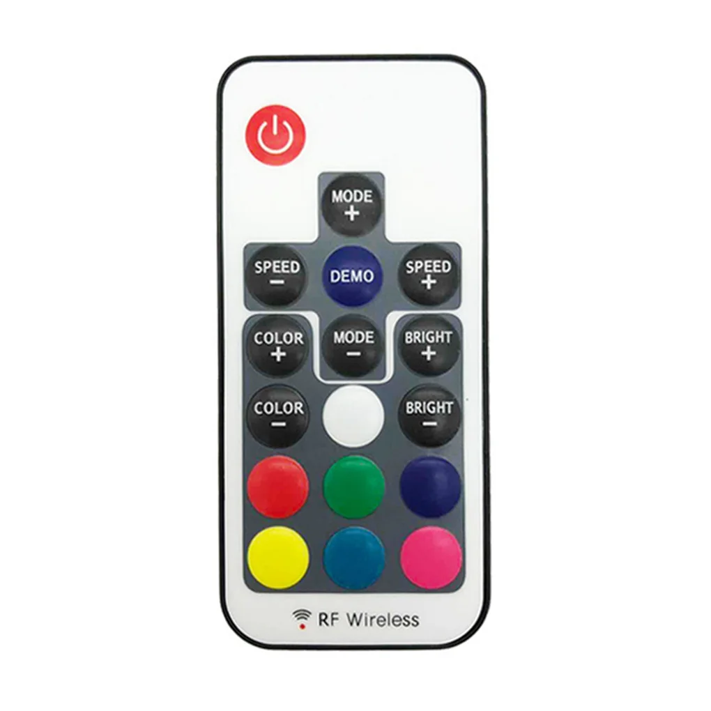 17-Key Mini RF Wireless LED Dimming Remote Control for 5050/3528/5730/5630/3014 RGB Color Strip
17-Key Mini RF Wireless LED Dimming Remote Control for 5050/3528/5730/5630/3014 RGB Color Strip