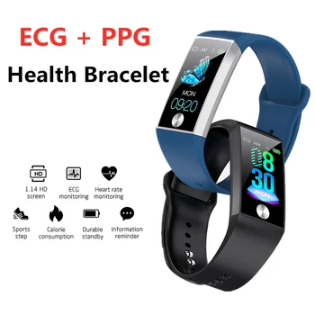 ECG PPG Cardio Pulse Monitor Smart Bracelet Activity Tracker Heart Rate Blood Pressure Pedometer Bluetooth Smart Band Men Women
ECG PPG Cardio Pulse Monitor Smart Bracelet Activity Tracker Heart Rate Blood Pressure Pedometer Bluetooth Smart Band Men Women