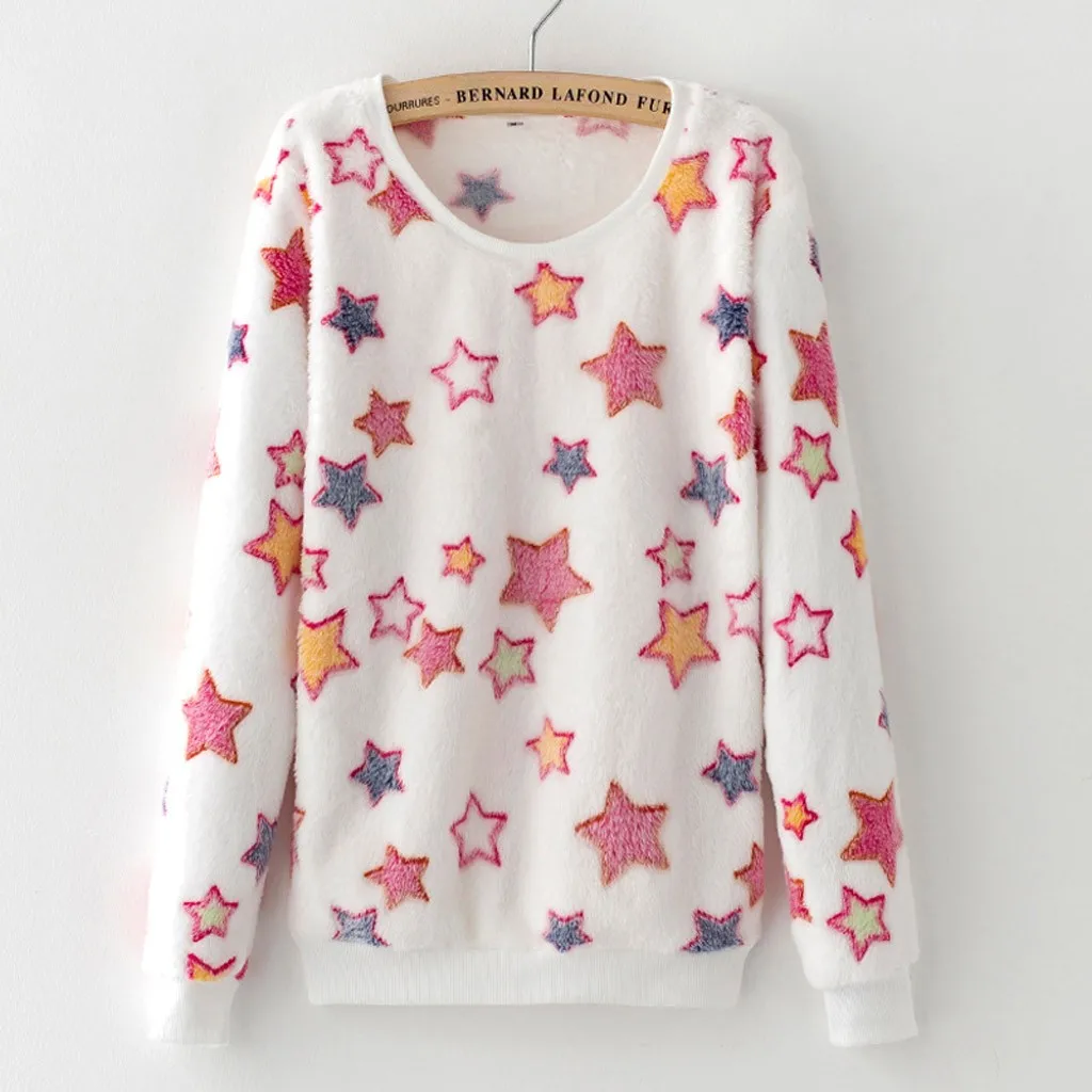 Starry Star Women Plush Pullovers Winter Long Sleeve Casual Sweatshirts Tops Sweet Girls Soft Fleece Crewneck Pullover Warm Fur
Starry Star Women Plush Pullovers Winter Long Sleeve Casual Sweatshirts Tops Sweet Girls Soft Fleece Crewneck Pullover Warm Fur