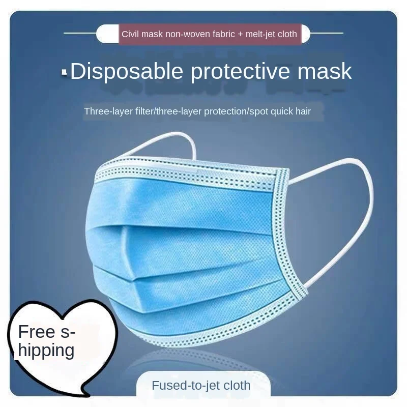 Free Shipping 3-Tier Adult Disposable Mask Civil Face Mask Anti-Dust Nonwoven Fabric Meltblown Fabric Face Mask Non-Medical Use
Free Shipping 3-Tier Adult Disposable Mask Civil Face Mask Anti-Dust Nonwoven Fabric Meltblown Fabric Face Mask Non-Medical Use