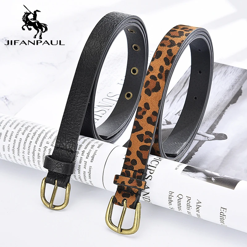 JIFANPAUL Genuine leather ladies fashion elegant pattern thin belt high quality matching student jeans alloy pin buckle belt
JIFANPAUL Genuine leather ladies fashion elegant pattern thin belt high quality matching student jeans alloy pin buckle belt