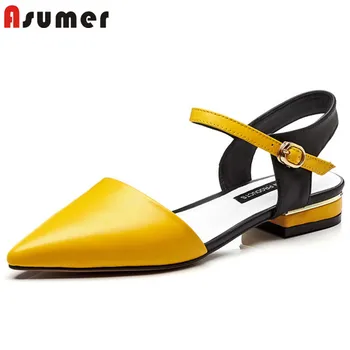 ASUMER 2020 hot sale women sandals genuine leather shoes pointed toe buckle summer low heel casual shoes ladies sandals
ASUMER 2020 hot sale women sandals genuine leather shoes pointed toe buckle summer low heel casual shoes ladies sandals