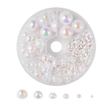 1 Box Half Round Acrylic Imitation Pearl Cabochons for jewelry making, AB Color Plated, WhiteSmoke F80
1 Box Half Round Acrylic Imitation Pearl Cabochons for jewelry making, AB Color Plated, WhiteSmoke F80