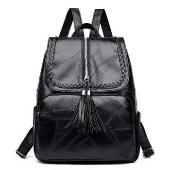 Large Capacity Women Bag Female Zipper Backpack Classic PU Leather Backpack Black Color Shoulder Bag High Quality
Large Capacity Women Bag Female Zipper Backpack Classic PU Leather Backpack Black Color Shoulder Bag High Quality