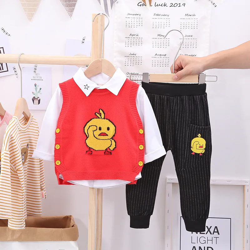 Autumn Clothing 0-4-Year-Old Baby Infants Sweater Waistcoat BOY'S Suit Children Fashion New Style Cartoon Three-piece Set Fashio
Autumn Clothing 0-4-Year-Old Baby Infants Sweater Waistcoat BOY'S Suit Children Fashion New Style Cartoon Three-piece Set Fashio