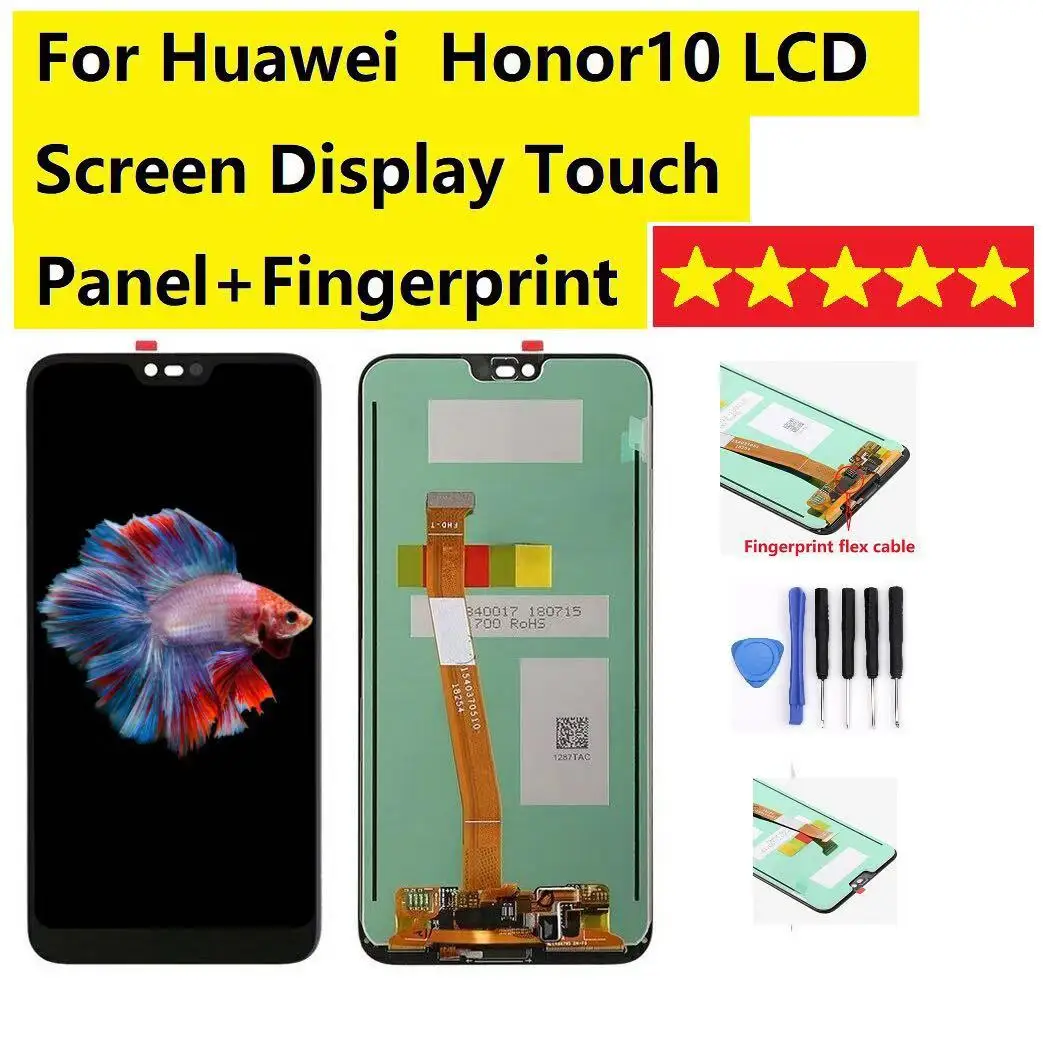 AAA Original LCD For Huawei Honor 10 LCD Display Touch Screen Digitizer Assembly+fingerprint For honor10 COL-L29 LCD Replacement
AAA Original LCD For Huawei Honor 10 LCD Display Touch Screen Digitizer Assembly+fingerprint For honor10 COL-L29 LCD Replacement