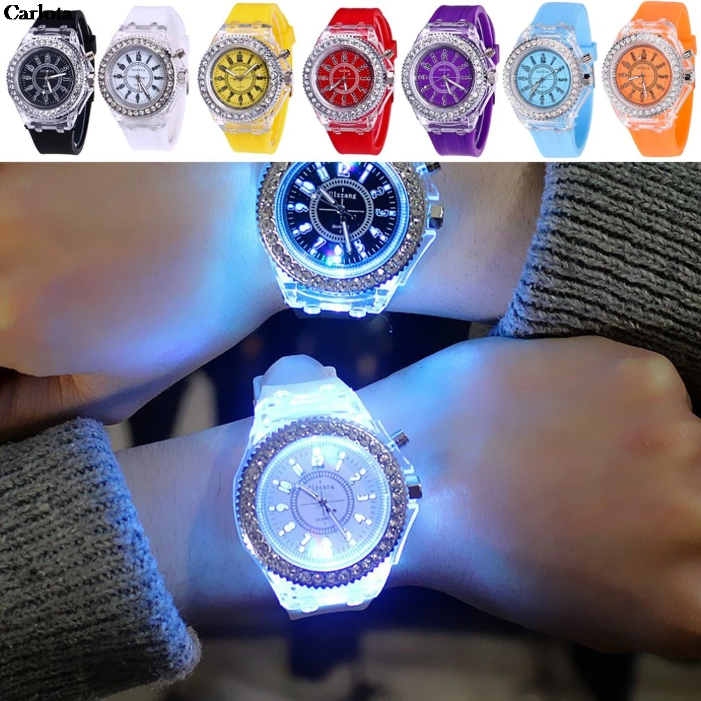 8 Types Colorful LED Sport Watches Luminous Women Quartz Watch ladies Women Silicone Wristwatches glowing Relojes Mujer
8 Types Colorful LED Sport Watches Luminous Women Quartz Watch ladies Women Silicone Wristwatches glowing Relojes Mujer