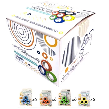 24Set/Box Magnetic Fingears Spinner Magnetic Force Bracelet Ring Decompression Toy Ring Fingears Game For Autism Focus Kids Toys
24Set/Box Magnetic Fingears Spinner Magnetic Force Bracelet Ring Decompression Toy Ring Fingears Game For Autism Focus Kids Toys