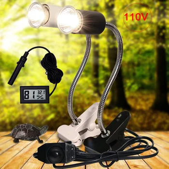 110V UVA+UVB 3.0 Reptile lamp Set with Clip-on Lamp Holder and Thermometer Hygrometer Turtle Tortoises Basking Heating Lamp Kit
110V UVA+UVB 3.0 Reptile lamp Set with Clip-on Lamp Holder and Thermometer Hygrometer Turtle Tortoises Basking Heating Lamp Kit